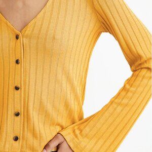 Madewell Nectar Gold Bell-sleeve Cardigan Top
